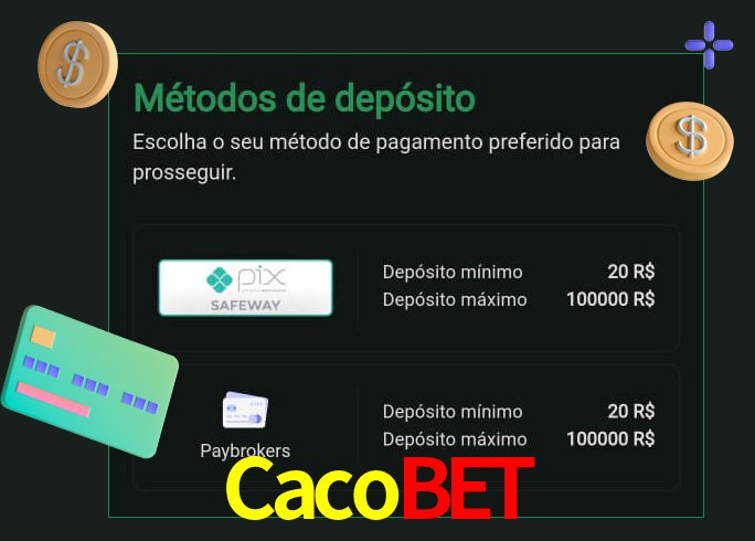 O cassino Cacobet oferece uma grande variedade de métodos de pagamento
